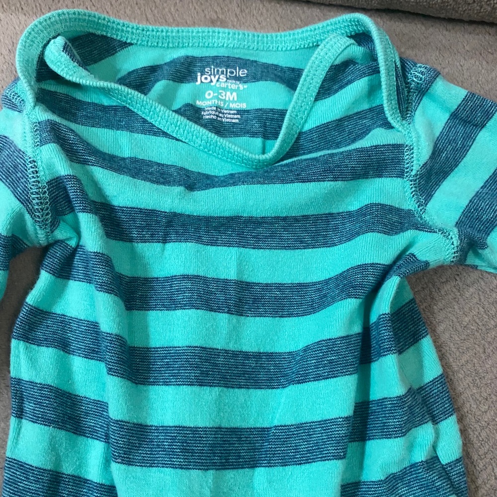Carters green stripes bodysuit